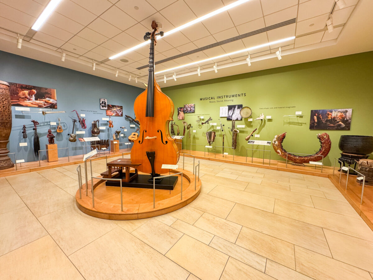 Museum room with multiple types of instruments