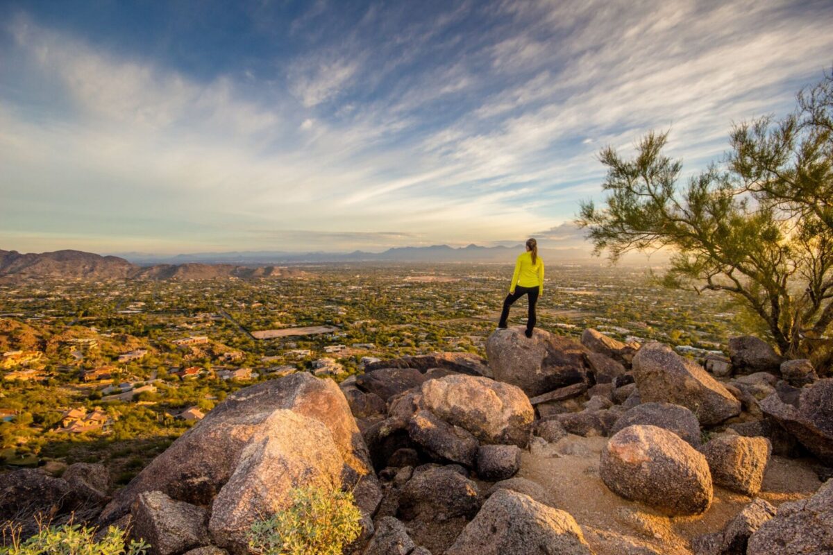 woman on a hike